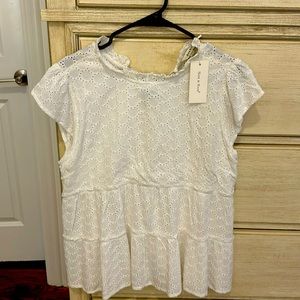 White new white blouse , never worn Sim & Sam large